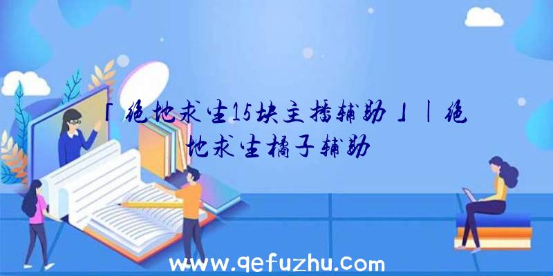 「绝地求生15块主播辅助」|绝地求生橘子辅助